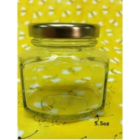 5.5oz Oval-Hexagon Jar w/lids